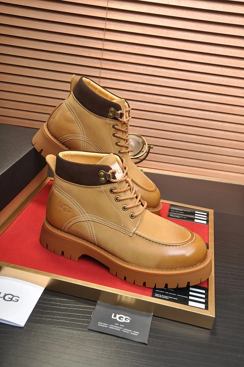 Men's shoes 💰640💶 [UGG] (full wool lining) top-end high-quality fur-in-one warm snow boots from Australia's warm luxury brand men's shoes, UGG-5877 official website synchronized, made of imported cowhide, carefully sewn...Imported rubber foam outsole (comfortable, soft, wear-resistant) The quality is really great...Exquisite workmanship, you can't put it down at first sight, available in sizes 39-44